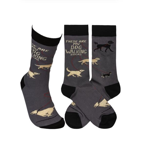 Primitives by Kathy Socks - These Are My Dog Walking Colorfully Printed Socks - Picture 1 of 4